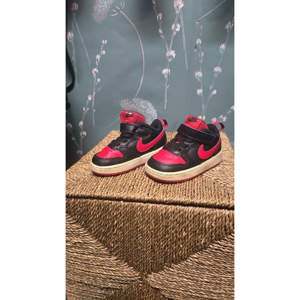 Nike Court Borough Low 2 TDV Toddler Shoes Black/University Red 6C BQ5453-007